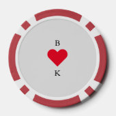 Personalisiertes Herz Rot & Grau Pokerchips (Rückseite)