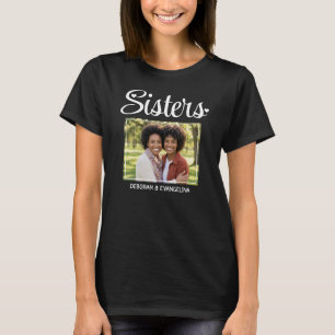 Personalisiertes Herz-Schriftzug-Foto SCHWESTERN T-Shirt