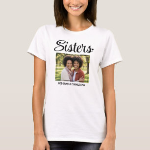 Personalisiertes Herz-Schriftzug-Foto SCHWESTERN T-Shirt