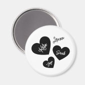 Personalisiertes Herz - Schwarz-Weiß-Kühlschrank d Magnet (Vorderseite/Rückseite)