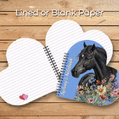 Personalisiertes Herz-Shaped Black Horse Notizblock