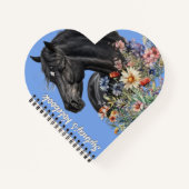 Personalisiertes Herz-Shaped Black Horse Notizblock (Vorderseite)