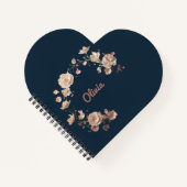 Personalisiertes Herz-Shaped Blumenspiral-Notebook Notizblock (Vorderseite)