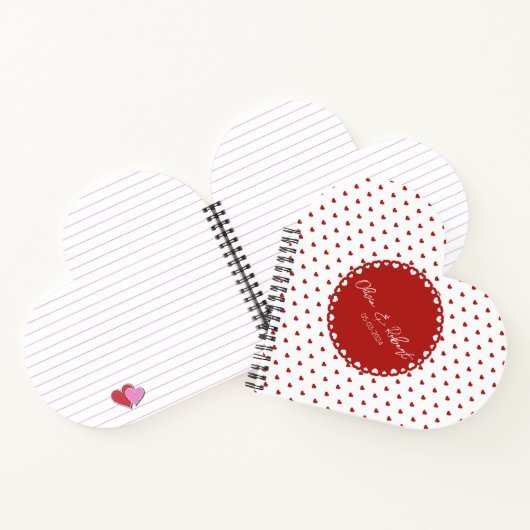 Personalisiertes Herz-Shaped Liebe Notebook Notizblock (Innenseite)