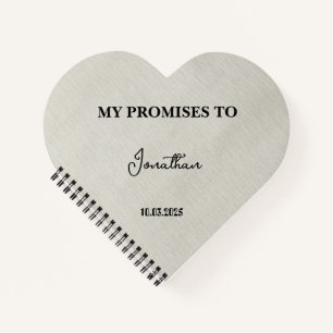 Personalisiertes Herz-Shaped Vow Book Meine Versp Notizblock