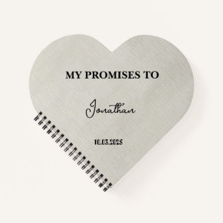 Personalisiertes Herz-Shaped Vow Book| Meine Versp Notizblock