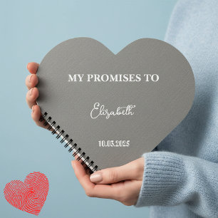 Personalisiertes Herz-Shaped Vow Book Meine Versp Notizblock