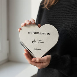 Personalisiertes Herz-Shaped Vow Book| Meine Versp Notizblock