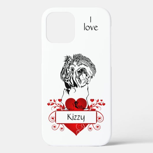 Personalisiertes Herz/Shih Tzu iPhone Case (Rückseite)