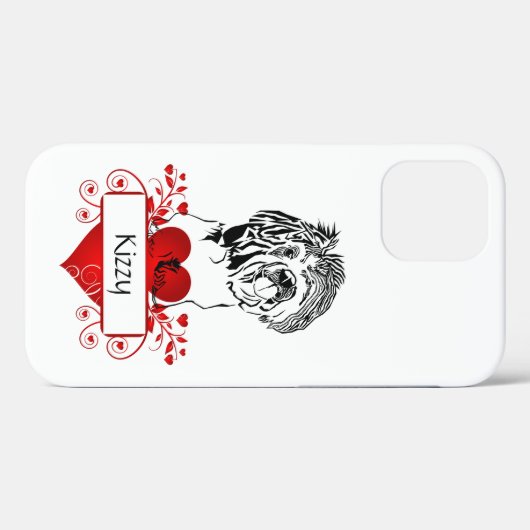 Personalisiertes Herz/Shih Tzu iPhone Case (Rückseite (Horizontal))