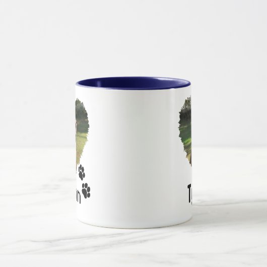 Personalisiertes Herz und Pfoten Haustier Foto Zwe Tasse (Zentrum)