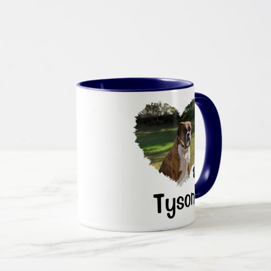 Personalisiertes Herz und Pfoten Haustier Foto Zwe Tasse (VorderseiteRechts)