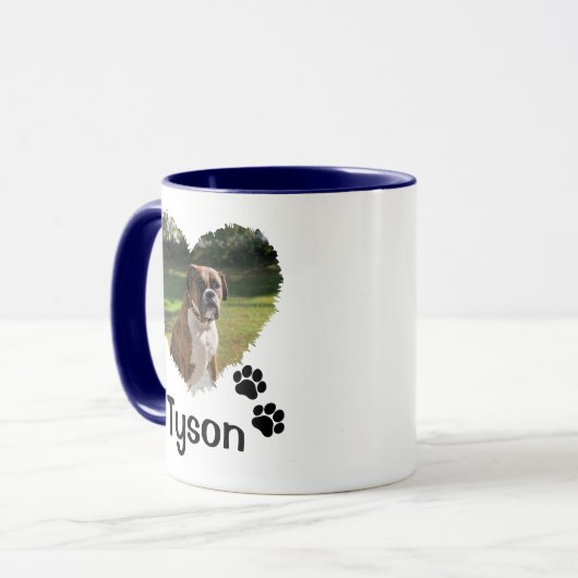 Personalisiertes Herz und Pfoten Haustier Foto Zwe Tasse (Vorderseite Links)