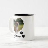 Personalisiertes Herz und Pfoten Haustier Foto Zwe Zweifarbige Tasse (Vorderseite Links)