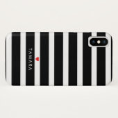 Personalisiertes Herz und schwarze Streifen Case-Mate iPhone Hülle (Rückseite (Horizontal))