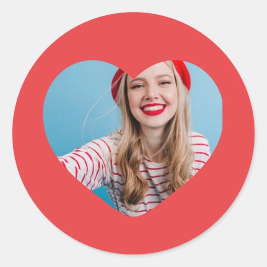 personalisiertes Herz Weihnachtsaufkleber Runder Aufkleber (Vorderseite)