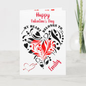 Personalisiertes Herzdesign - individuelles Valent Karte (Vorderseite)