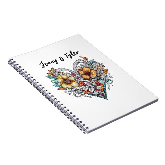 Personalisiertes Herzherz Romantik Notizblock (Rechte Seite)