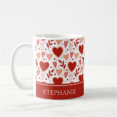 Personalisiertes Herzmuster Kaffeetasse (Links)