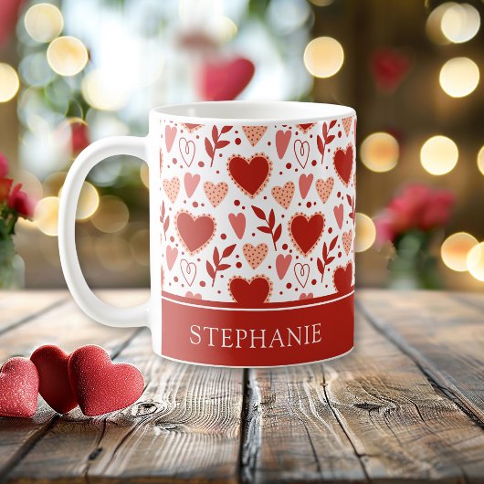 Personalisiertes Herzmuster Kaffeetasse