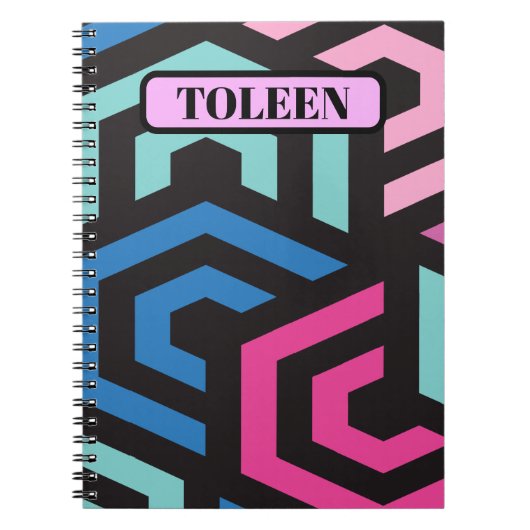 Personalisiertes Hexagon Geometrisches Muster Notizblock (Vorderseite)