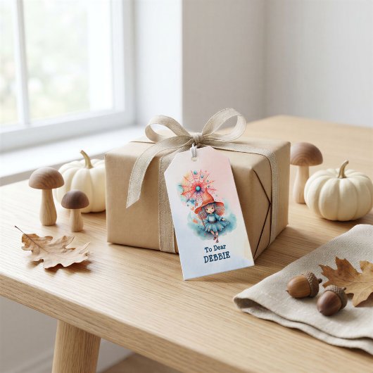 Personalisiertes Hexen-Halloween-Geschenk-Design Geschenkanhänger