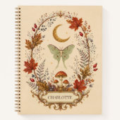 Personalisiertes Hexen-Herbst-Luna-Moth-Tagebuch Notizblock (Vorderseite)