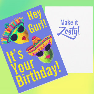 Personalisiertes Hey Gurl Lustiges Lemon Lime Karte