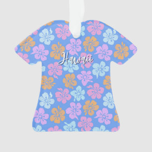 Personalisiertes Hibiskus-Muster mit Urlaubsfoto Ornament