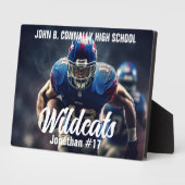 Personalisiertes High School Football Player Foto Fotoplatte (Seite)