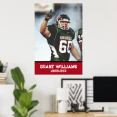 Personalisiertes High School oder College Football Poster (Heimbüro)