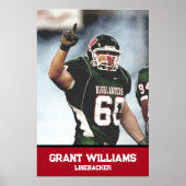 Personalisiertes High School oder College Football Poster (Vorne)