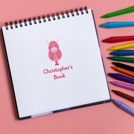 Personalisiertes Highland Cow-Buchzeichen Permastempel