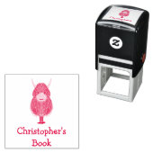 Personalisiertes Highland Cow-Buchzeichen Permastempel (Beispiel)