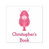 Personalisiertes Highland Cow-Buchzeichen Permastempel (Design)