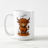 Personalisiertes Highland-Cow-Geschenk Kaffeetasse (Links)