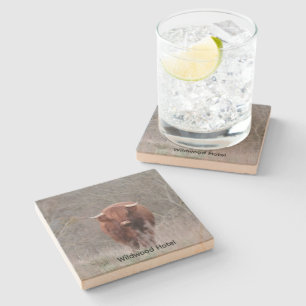 Personalisiertes Highland-Cow-Unterleggpad Steinuntersetzer