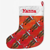 Personalisiertes Highland in Weihnachtsmannmütze M Großer Weihnachtsstrumpf (Rückseite)