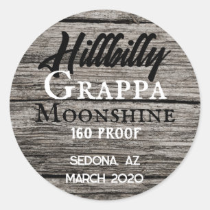 Personalisiertes Hillbilly-Moonshine-Label Runder Aufkleber