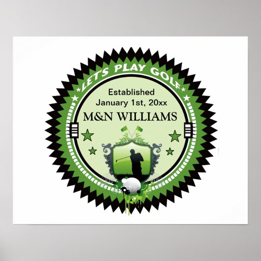 Personalisiertes Hinzufügen des Namens zum Golf-Lo Poster (Vorne)