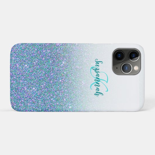 Personalisiertes Hinzufügen eines Namens Blue Gree Case-Mate iPhone Hülle (Rückseite (Horizontal))