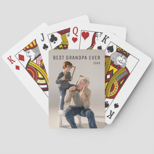 Personalisiertes Hinzufügen Ihres besten Opa je Fo Spielkarten (Rückseite)