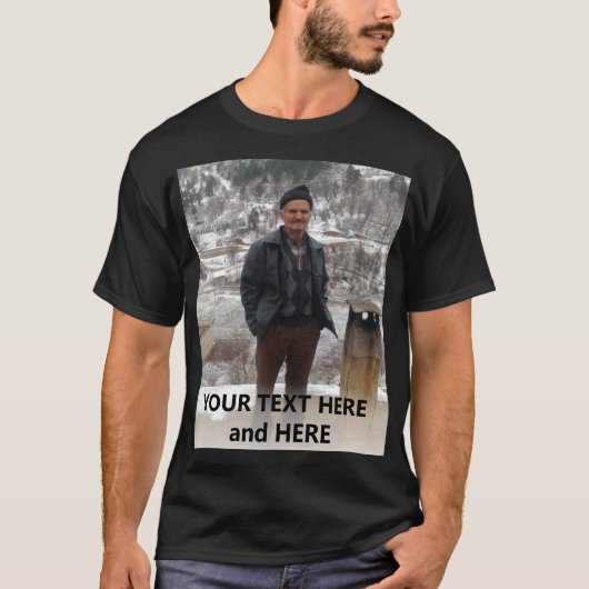 Personalisiertes Hinzufügen von Foto und Text T-Shirt (Vorderseite)