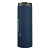 Personalisiertes Hinzufügen von Namen Navy Blue Lo Thermosbecher (Rückseite)