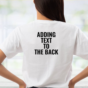 Personalisiertes Hinzufügen von Text zur Rückseite T-Shirt