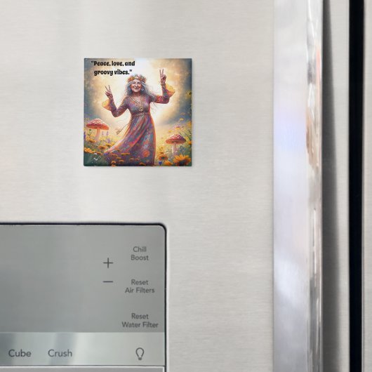 Personalisiertes Hippie Boho Grandma Custom Mushro Magnet (In Situ (Kühlschrank))