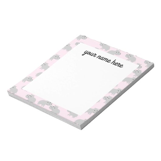 Personalisiertes Hippo Notepad Notizblock (Rotiert)