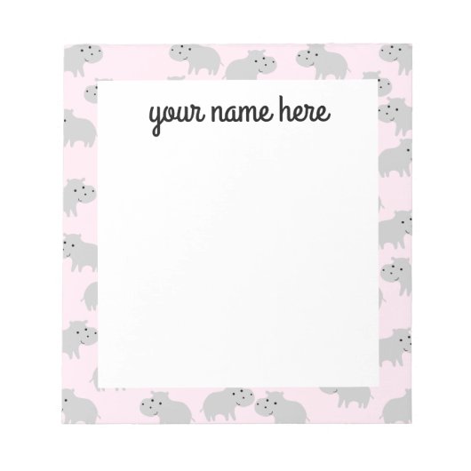Personalisiertes Hippo Notepad Notizblock (Vorderseite)