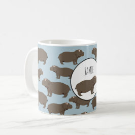 Personalisiertes Hippopotamus Hippo-Muster Kaffeetasse