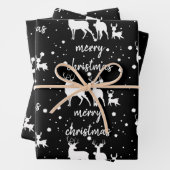 Personalisiertes Hirsch & Sternmuster Weihnachtssc Geschenkpapier Set (Beispiel)